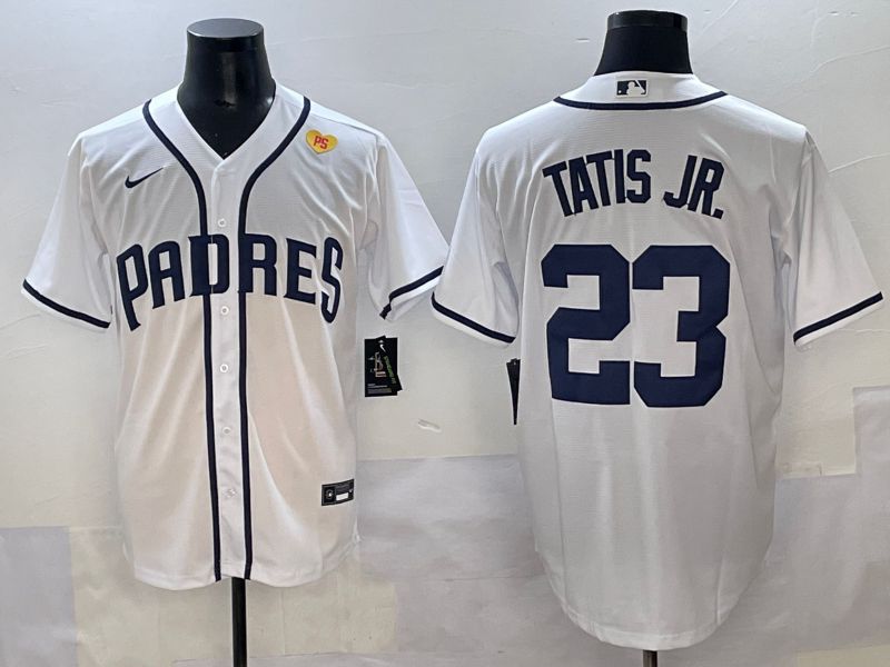 Men 2025 San Diego Padres #23 Tatis jr White Game Nike MLB Jersey style 8->san diego padres->MLB Jersey